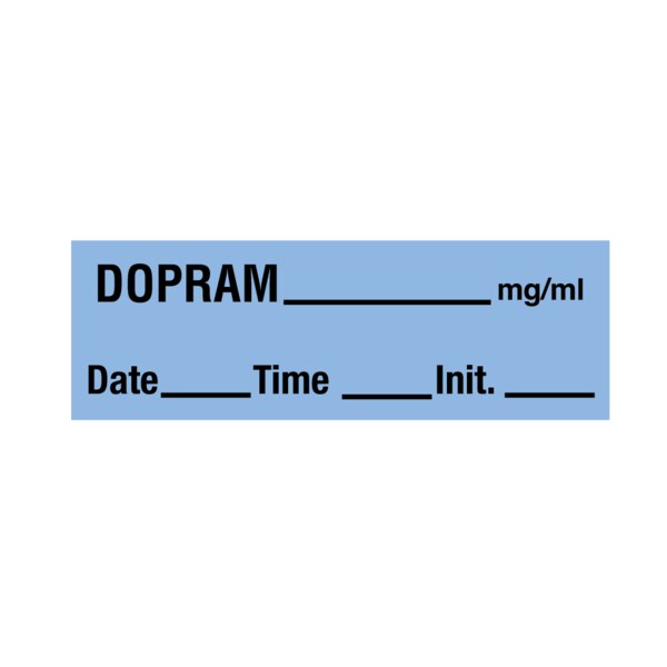 Tape, Dopram 1/2" x 500" Blue w/Black